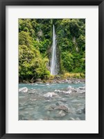 Framed New Zealand, South Island, Haast Pass, Thunder Creek Falls