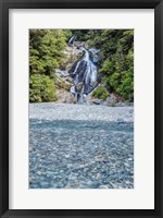 Framed New Zealand, South Island, Mt Aspiring National Park, Fan Tail Falls