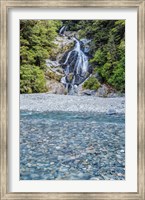 Framed New Zealand, South Island, Mt Aspiring National Park, Fan Tail Falls