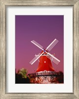 Framed Mill Resort against pink sky, Oranjestad, Aruba