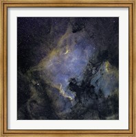 Framed North America Nebula and the Pelican Nebula