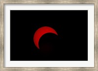 Framed Partial Solar Eclipse (red sun)