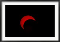 Framed Partial Solar Eclipse (red sun)