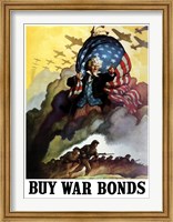Framed Uncle Sam Urging Troops into Battle