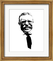 Framed Vector Portrait of Theodore Roosevelt smiling