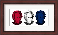 Framed Andrew Jackson in Red, White and Blue