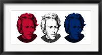 Framed Andrew Jackson in Red, White and Blue