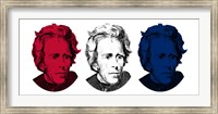 Framed Andrew Jackson in Red, White and Blue