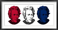 Framed Andrew Jackson in Red, White and Blue
