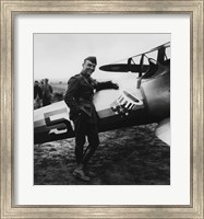 Framed Eddie Rickenbacker with his Fighter Plane