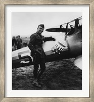 Framed Eddie Rickenbacker with his Fighter Plane