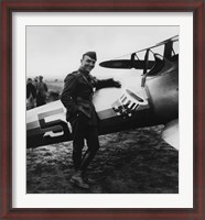 Framed Eddie Rickenbacker with his Fighter Plane
