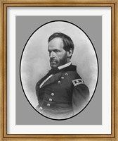 Framed Civil War General William Tecumseh Sherman (side profile)