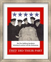 Framed Sullivan Brothers - They Did Their Part