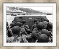 Framed American troops in Landing Craft