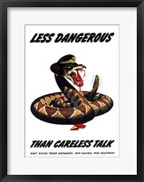 Framed Less Dangerous (War Propoganda Snake Poster)