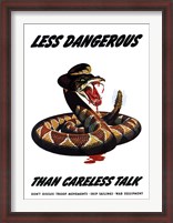Framed Less Dangerous (War Propoganda Snake Poster)