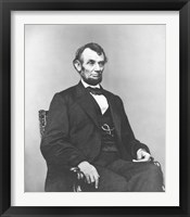 Framed Civil War era painting of President Abraham Lincoln