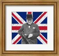 Framed Sir WInston Churchill with Union Jack