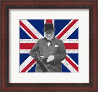 Framed Sir WInston Churchill with Union Jack