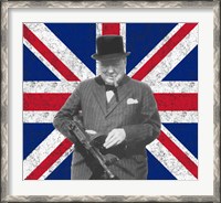 Framed Sir WInston Churchill with Union Jack