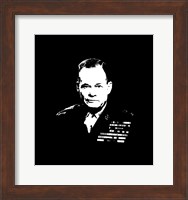Framed Lieutenant General Lewis Burwell Chesty Puller in uniform
