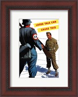 Framed Loose Talk (War Propoganda Snake Poster)