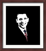 Framed President Barack Obama with Flag Tie