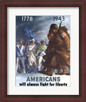 Framed American Infantryman Marching War Poster