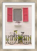 Framed Beach House and Bicycle, Loyalist Cays, Bahamas, Caribbean