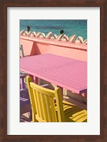 Framed Colorful Cafe Chairs at Compass Point Resort, Gambier, Bahamas, Caribbean