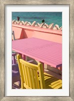Framed Colorful Cafe Chairs at Compass Point Resort, Gambier, Bahamas, Caribbean