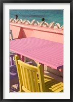 Framed Colorful Cafe Chairs at Compass Point Resort, Gambier, Bahamas, Caribbean