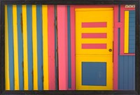 Framed Colorful Doorway, New Providence Island, Bahamas, Caribbean