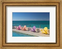 Framed Colorful Pool Chairs at Compass Point Resort, Gambier, Bahamas, Caribbean