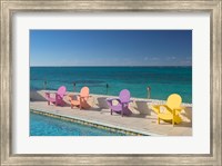 Framed Colorful Pool Chairs at Compass Point Resort, Gambier, Bahamas, Caribbean