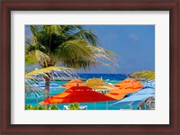 Framed Umbrellas and Shade at Castaway Cay, Bahamas, Caribbean