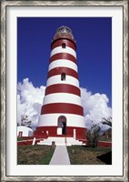 Framed Candystripe Lighthouse, Elbow Cay, Bahamas, Caribbean