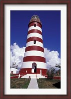 Framed Candystripe Lighthouse, Elbow Cay, Bahamas, Caribbean