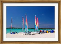 Framed Sailing rentals, Beach, Castaway Cay, Bahamas, Caribbean