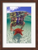 Framed Snorkeling in the Blue Waters of the Bahamas