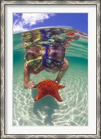 Framed Snorkeling in the Blue Waters of the Bahamas