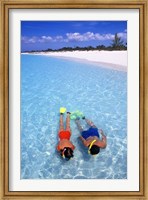Framed Snorkeling in the blue waters of the Bahamas