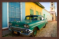 Framed 1958 Classic Chevy Car, Trinidad Cuba