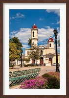 Framed Beautiful Immaculate Conception Catholic Church in Cienfuegos, Cuba
