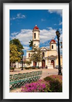 Framed Beautiful Immaculate Conception Catholic Church in Cienfuegos, Cuba