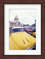Framed Classic 1950's Auto at Havana Capitol, Havana, Cuba