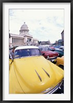 Framed Classic 1950's Auto at Havana Capitol, Havana, Cuba