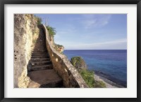 Framed 1,000 Steps Limestone Stairway in Cliff, Bonaire, Caribbean