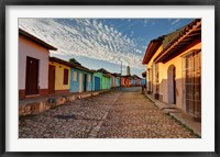 Framed Early morning view of streets in Trinidad, Cuba
